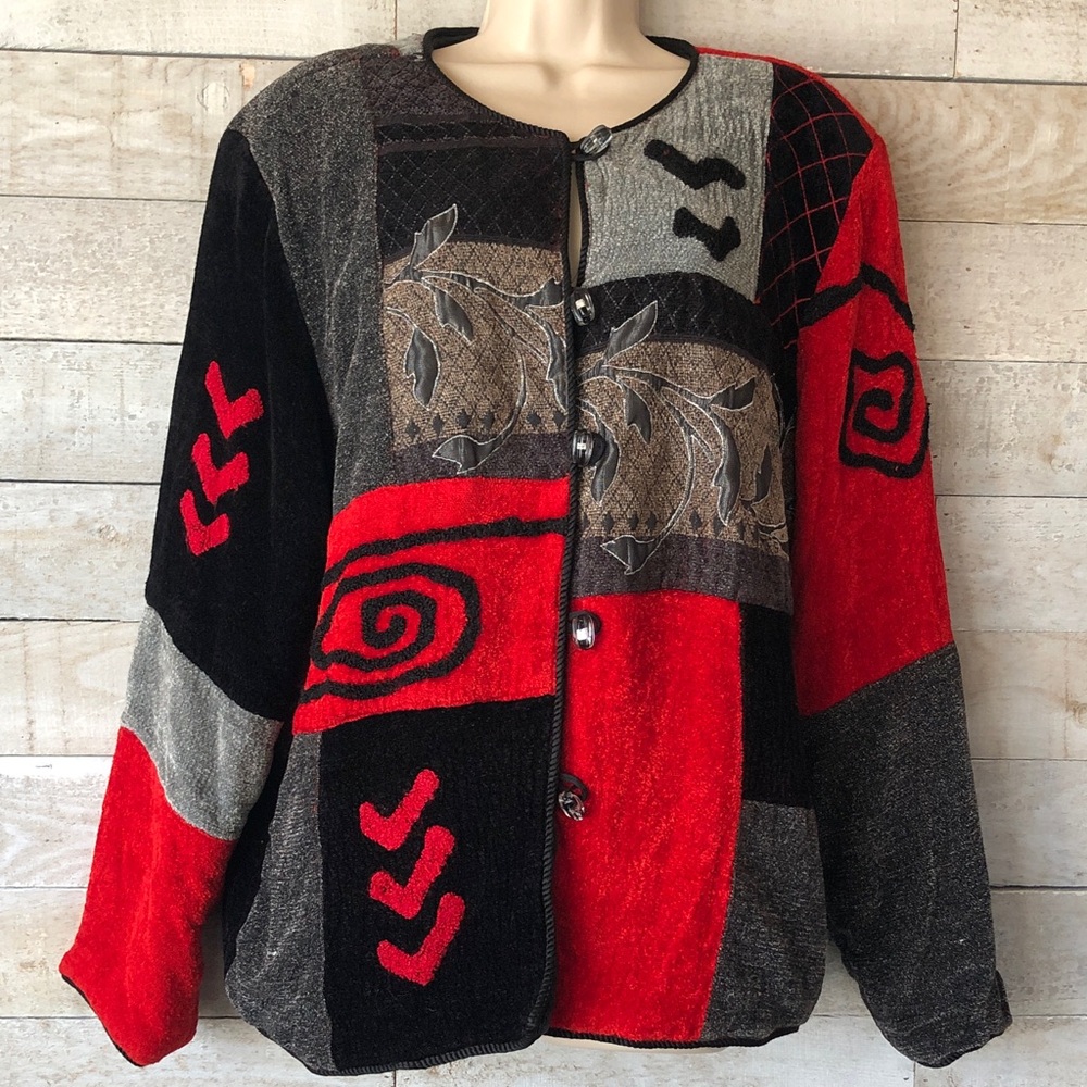 Alex Kim velvet patchwork jacket